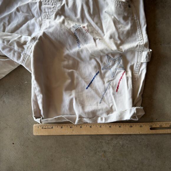 VINTAGE Y2K BUM EQUIPMENT OVERALL JORTS USA AMERICA GRUNGE BAGGY WOMENS LARGE - Picture 7 of 7